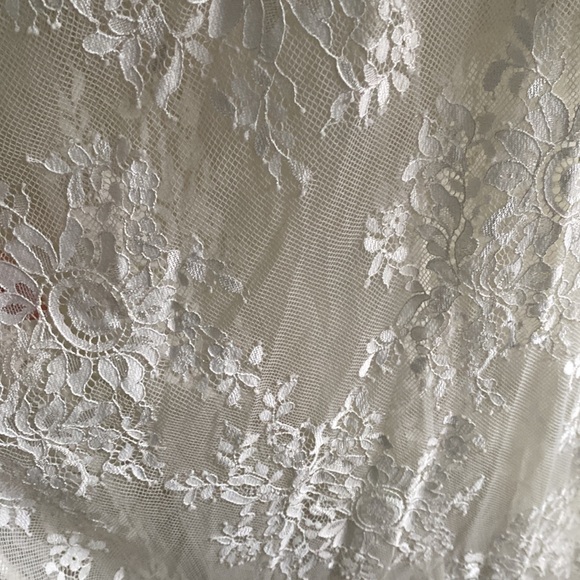 😍 NWOT Aporei Sheer Lace Maxi Dressing Robe Kimono, White, Large - Picture 14 of 16